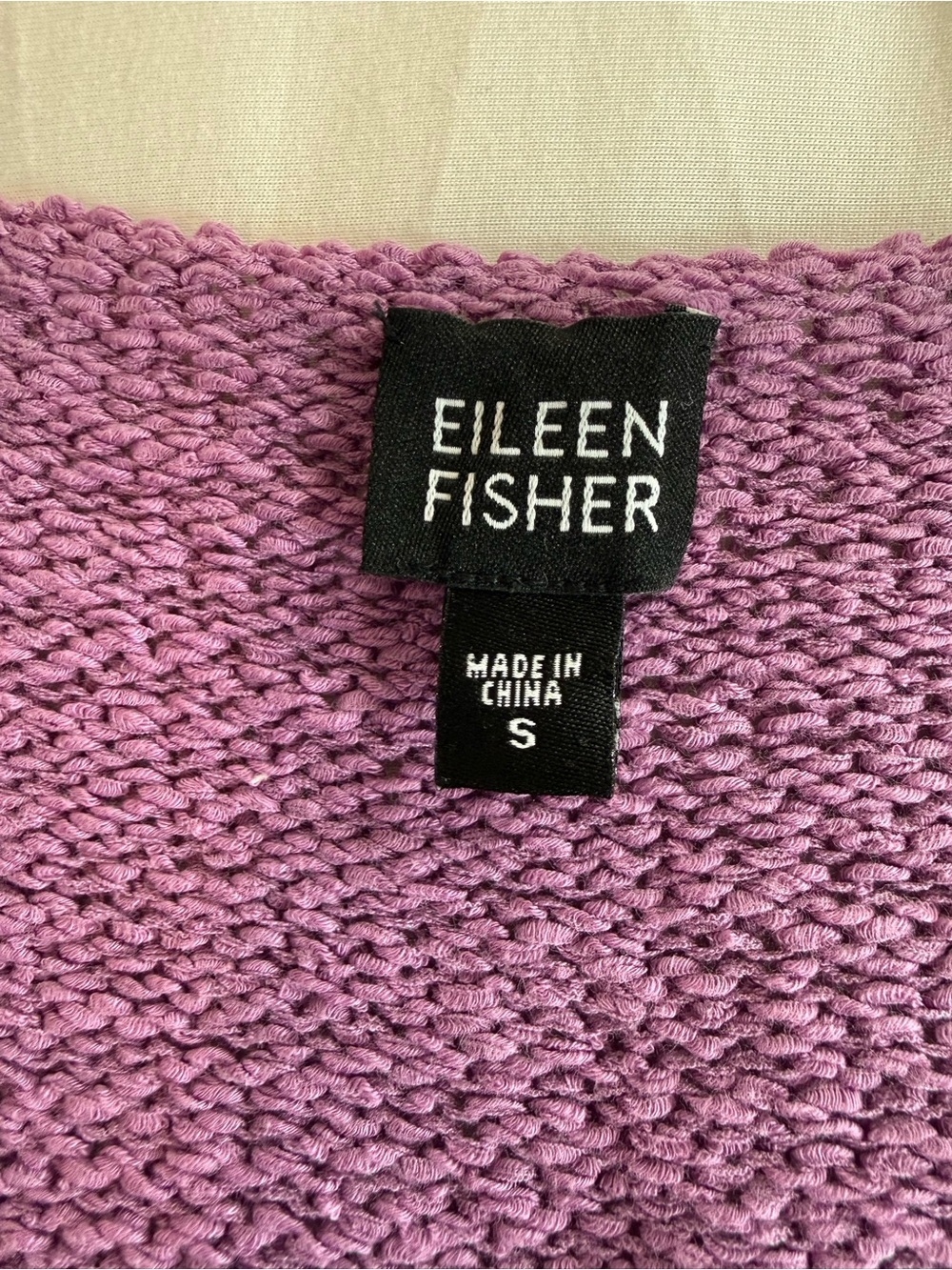 Eileen Fisher Lavender Cotton Blend Long Sleeve V-Neck Sweater Size S - Picture 6 of 11